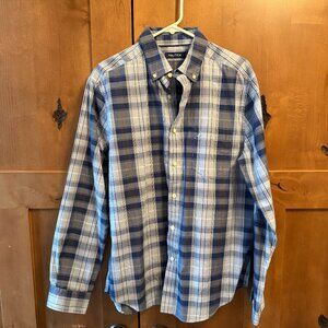 Nautica Plaid Dress Shirt Mens L